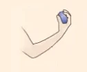 Diagrama de un brazo en extensión, ilustrando la acción del músculo extensor